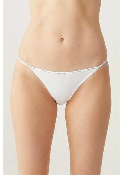 U.S. Polo Assn. Kadın Çok Renkli 5'Li Tanga Slip 67000 Beyaz