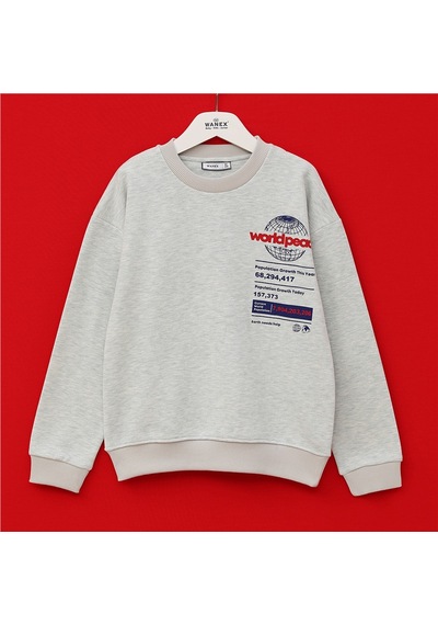 Wanex Erkek Çocuk Uzun Kol Kalın Sweat - 16225 Yeşil