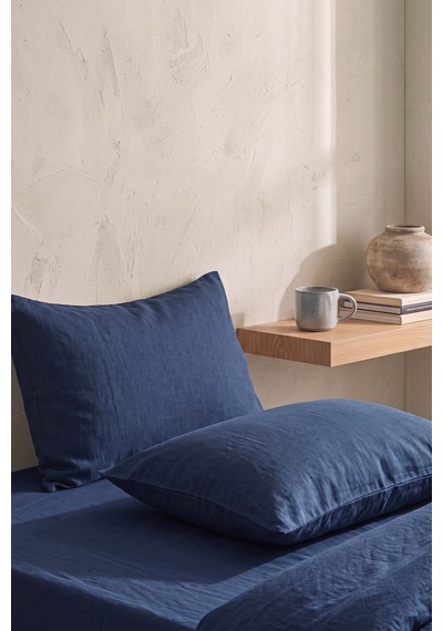 Lacivert Ranforce %100 Pamuklu 2'li Yastık Kılıfı 50x70 Cm
