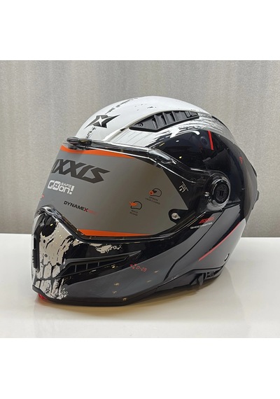 Axxıs Kask Fu409sv Ghostfıghter Sv D-29 C1 Parlak Siyah/beyaz