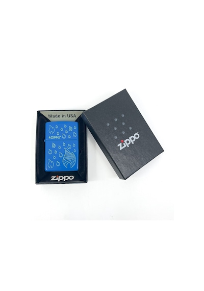 Zippo Sky Blue Flame Dizayn Çakmak Mavi