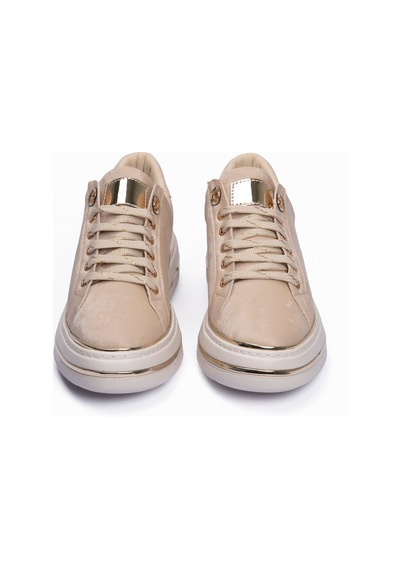 Mubiano Kadın Sneaker Kadife Desenli Gold Detaylı Kalın Tabanlı Spor Ayakkabı Lilium Bej Bej Mubiano Kadın Sneaker Kadife Desenli Gold Detaylı Kalın Tabanlı Spor Ayakkabı Lilium Bej Bej