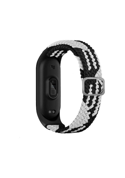 Xiaomi Mi Band 3 Krd-49 Örgü Kordon-Siyah-Beyaz