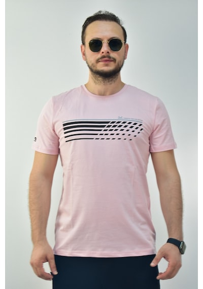 Escetic Erkek Pudra Slim Fit T-Shirt-3294 Pudra