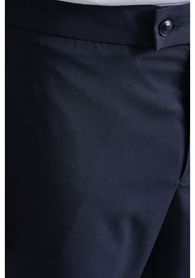 Giotelli Erkek Lacivert Dar Kesim Slim Fit Viskon Dokuma Kargo Cep Normal Bel Pantolon
