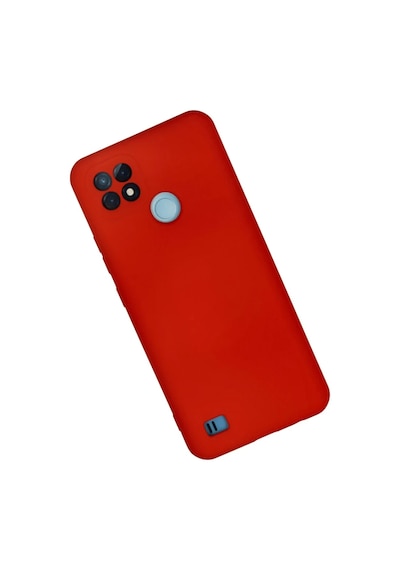 Realme C21 Uyumlu Kılıf Nano İçi Kadife Silikon - Kırmızı
