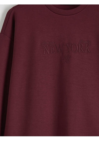 Lcw Comfort Mürdüm New York Nakışlı Kadın Sweatshirt