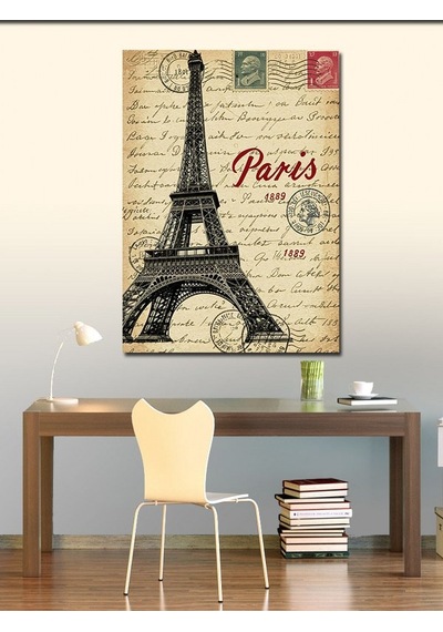 Kanvas Tablo Paris Ve Zarif Çizim 50cmx70cm