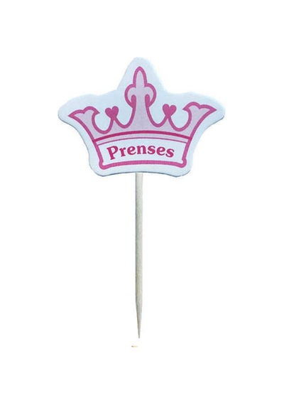 Prenses Taç Küürdan Cupcake Kürdanı Pembe 8cm 10'lu Prenses Taç Küürdan Cupcake Kürdanı Pembe 8cm 10'lu