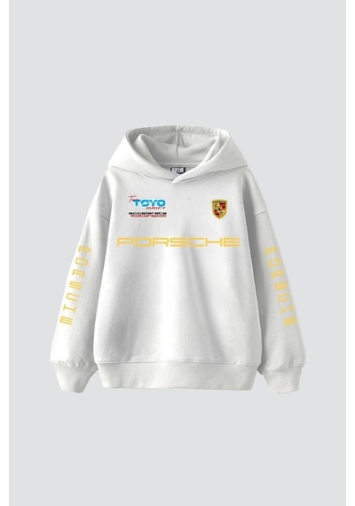 Startmore Racing Motorsport Baskılı Oversize Unisex Premium Beyaz Beyaz