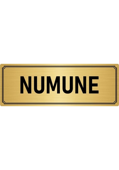 Metal Yönlendirme Levhası, Departman Kapı İsimliği Numune 10x20 cm Altın Renk