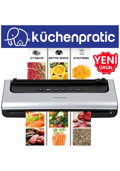 Küchen Pratic VS7210 Ev Tipi Elektrikli Vakum Makinesi + Vakum Poşeti 10 Adet