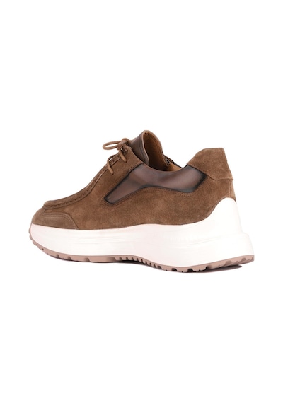 Shoetyle - Vizon Hakiki Süet Bağcıklı Erkek Günlük Ayakkabı 115-k525-1323 Vizon