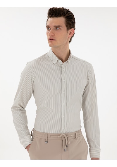Pierre Cardin Erkek Çağla Gömlek Desenli 50301583-vr016 Çağla Yeşil