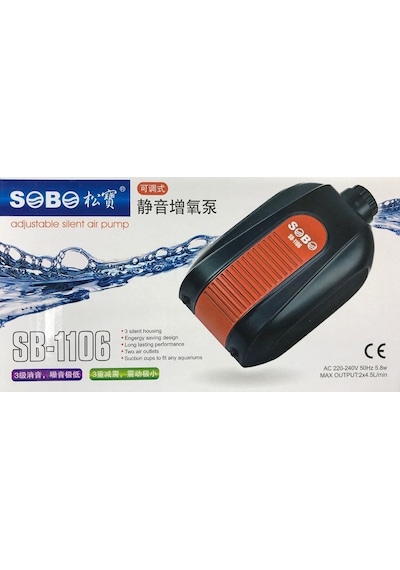 Sobo Sb-8806 Çift Çıkışlı Akvaryum Hava Motoru 2x5l/Dak. 4.5 W