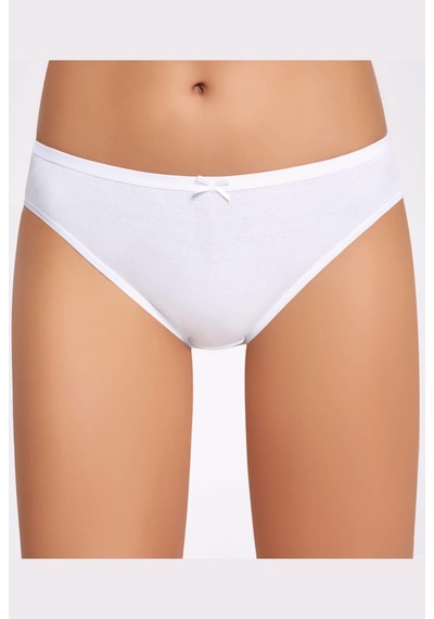 Fiyonklu Beyaz Kadın Bikini Külot Beyaz