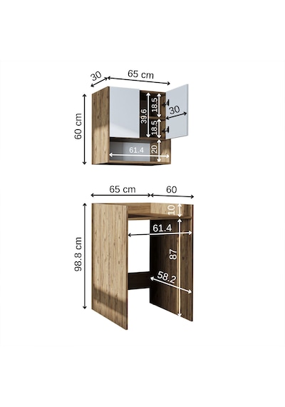 Çamaşır-kurutma Makinesi Dolabı+ Üst Dolabı, Banyo Dlp 65 Cm Atlantik Çam - Beyaz Çamaşır-kurutma Makinesi Dolabı+ Üst Dolabı, Banyo Dlp 65 Cm Atlantik Çam - Beyaz