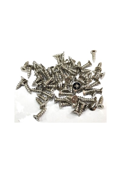 Nikel 1000 Adet Klips Vidası 2,3x7,5 Mm Yhb, İthal - Konik Başlı Kutu Ayak, Askı, Mini Vida 0-8