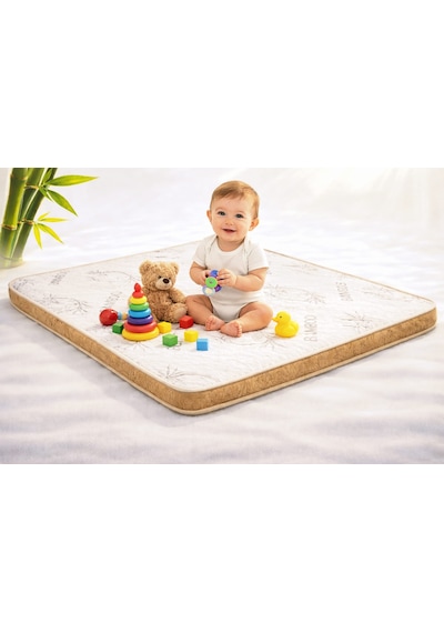 Bamboo 120x120 5 Cm Oyun Alanına Uygun Sünger Oyun Parkı, Oyun Alanı Bebek Yatağı