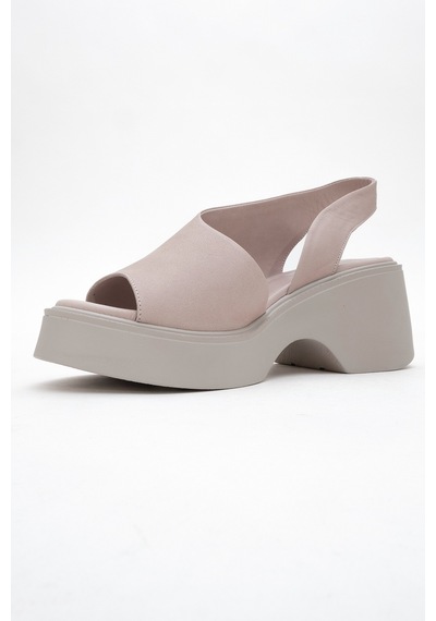 Luvishoes Luvi Shoes Roy Taş Cilt Hakiki Deri Kadın Dolgu Topuklu Sandalet Taş