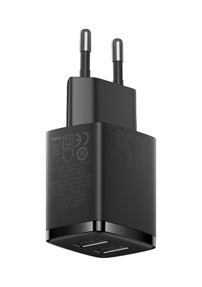 Baseus Compact Dual USB Çıkışlı 10.5W Hızlı Şarj Cihazı