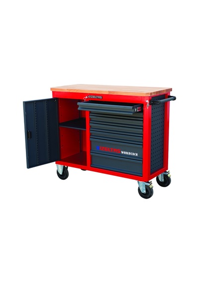 İzeltaş 8247 32 1007 Takım Dolabı Ahşap Üst Tablalı Workbanch 7 Çekmeceli