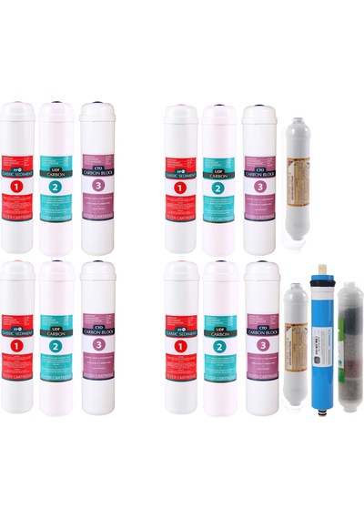 E-water Su Arıtma Cihazı 2 Yıllık Filtre Seti 16 Filtreli 2 Yıllık Full Set Vontron Membranlı