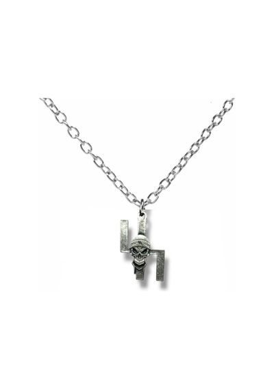 Kuru Kafa Figürlü Gotik Unisex Kolye 60 Cm Zamak Kaplama Zincirli Asi Ruhlu Metal Takı Çok renkli