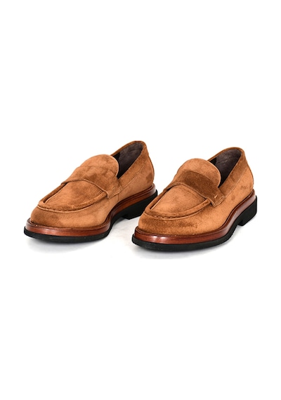 Tuna Hakiki Süet Deri Kahverengi Loafer Erkek Ayakkabı 39-44 No - 3524 Kahverengi