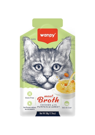 Karışık Aromalı Tahılsız Kedi Çorbası 50gr X 6 Adet Sıvı Kedi Ödülü 3 Çeşit