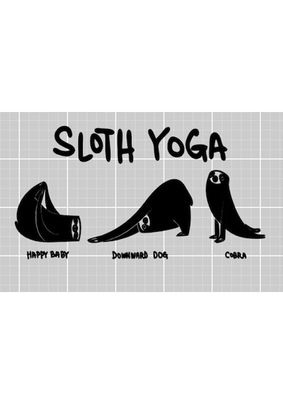 Tembel Hayvan Yoga Seti Sticker Otomobil Motosiklet Laptop Ayna