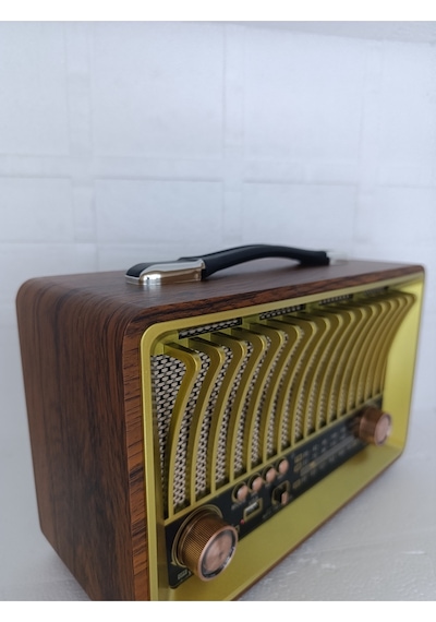 Klasik Radyo Bluetooth Hoparlör Fm Radyo Usb Tf Aux Ses Bombası Müzik Çalar Mp3 Çalar - Yeşil- Tek E