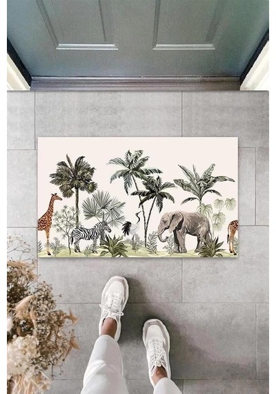 Dijital Baskı Pudra Safari Paspas K-3096 Renkli