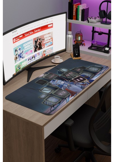 Ineffa Genshin Impact Anime Oyuncu V2 - 90x40 Xxl Gaming Mouse Pad Fare Altlığı