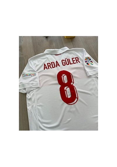Arda Güler Türkiye Milli Takım Yetişkin İç Saha Forması Beyaz Çok Renkli