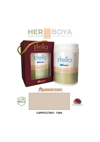Stella Su Bazlı Saf Akrilik Boya 1lt 0235 Tatlı Pembe Ral 7011