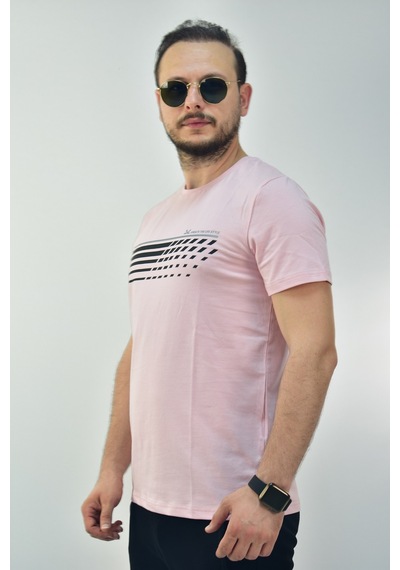 Escetic Erkek Pudra Slim Fit T-Shirt-3294 Pudra