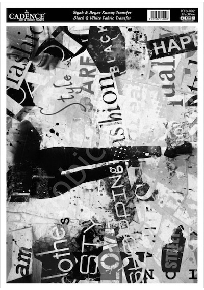 Kts-02 Siyah Beyaz Kumaş Transfer 21X30