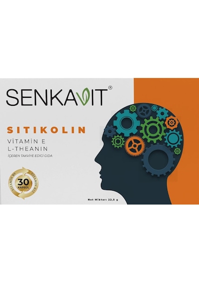 Senkavit Sitikolin L-Teanin ve Vitamin E İçeren Takviye Edici Gıda 2 x 30 Kapsül