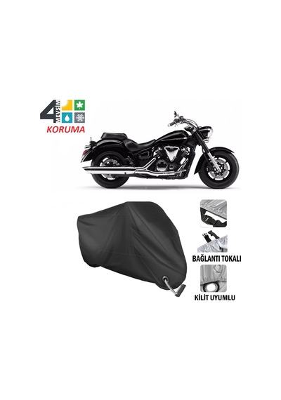 Yamaha Xvs 1300 A Motosiklet Brandası ( Kilit Uyumlu - Siyah