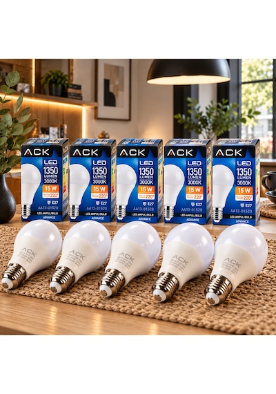 Ack 15w Led A70 E27 Ampul 3000k Aa13-01520 5li