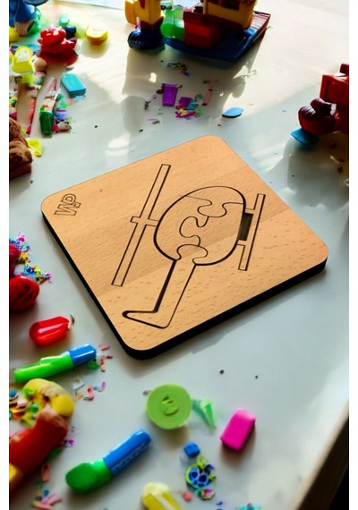 Plywood Ahşap Boyanabilir Çocuklar Puzzle Boya Setli