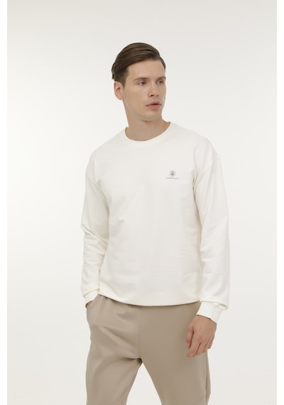 Lumberjack M-sn75 Bsc C Neck Sw 3fx Ekru Erkek Sweatshirt 000000000101349761 Ekru