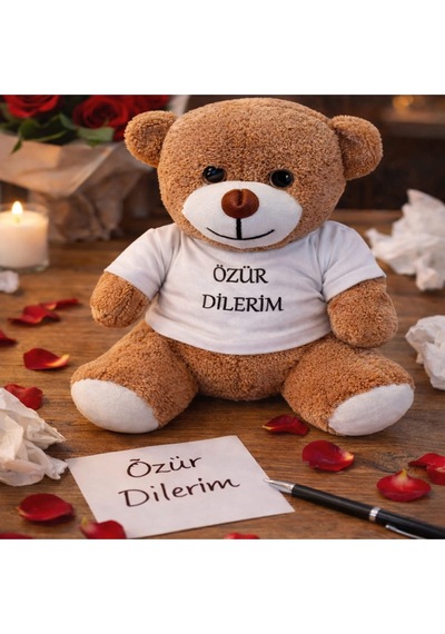 Özür Dilerim Tişörtlü Peluş Ayıcık Karışık