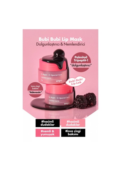 Unpa Dolgunlaştırıcı ve Nemlendirici UNPA Dudak Maskesi Bubi Bubi Lip Mask