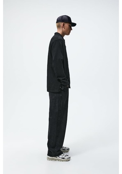 Zara Geometrik Jakarlı Gömlek 7446-390 Siyah