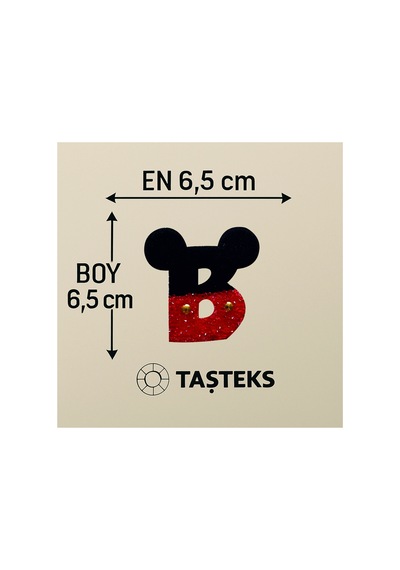 Taşlı Ütülenebilen Veya Sticker Olarak Kullanılabilen ' Mickey B ' Harfi