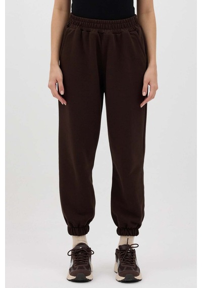 Buly Cozy Beli Lastikli Jogger Eşofman Altı Acı Kahve