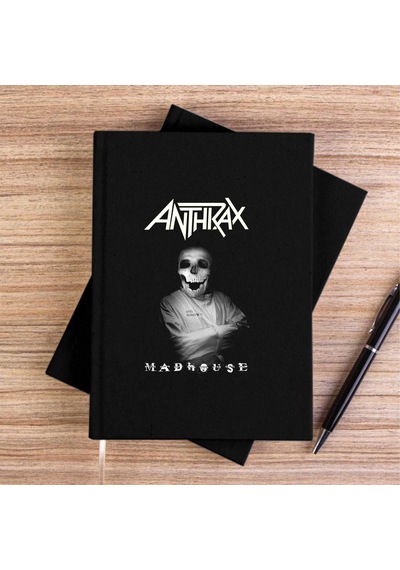 Anthrax Madhouse Siyah Çizgisiz Kanvas Defter