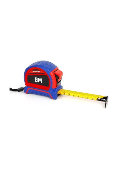 Workpro Wp261044 8mx25mm Naylon Kaplama Sarı Çift Taraflı Manyetik Çelik Şerit Metre 8 M